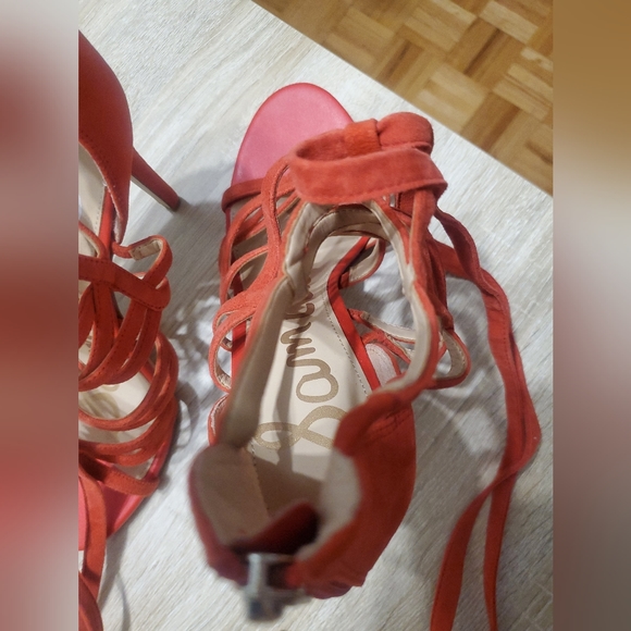 Sam Edelman, Cage Stilettos,Size 8.5, Coral - Picture 3 of 4
